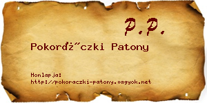 Pokoráczki Patony névjegykártya